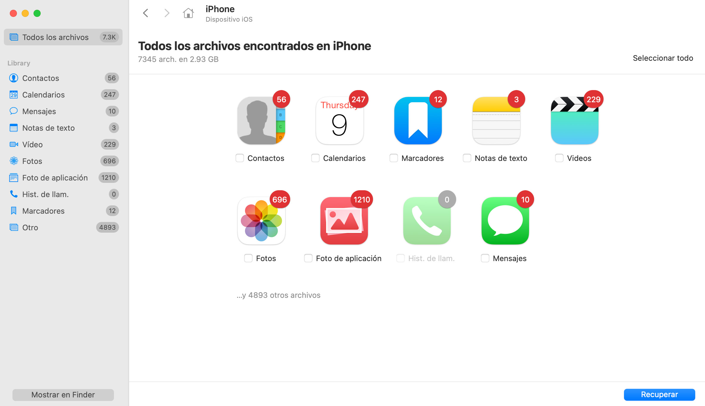 Software de recuperación de datos iPhone para Mac