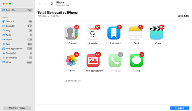 Software di recupero dati iPhone per Mac
