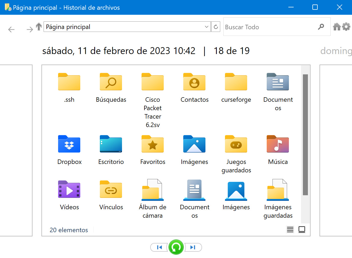 Utilizar el Historial de Archivos de Windows