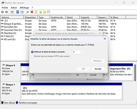 Attribuer une nouvelle lettre de lecteur Attribuer une nouvelle lettre de lecteur