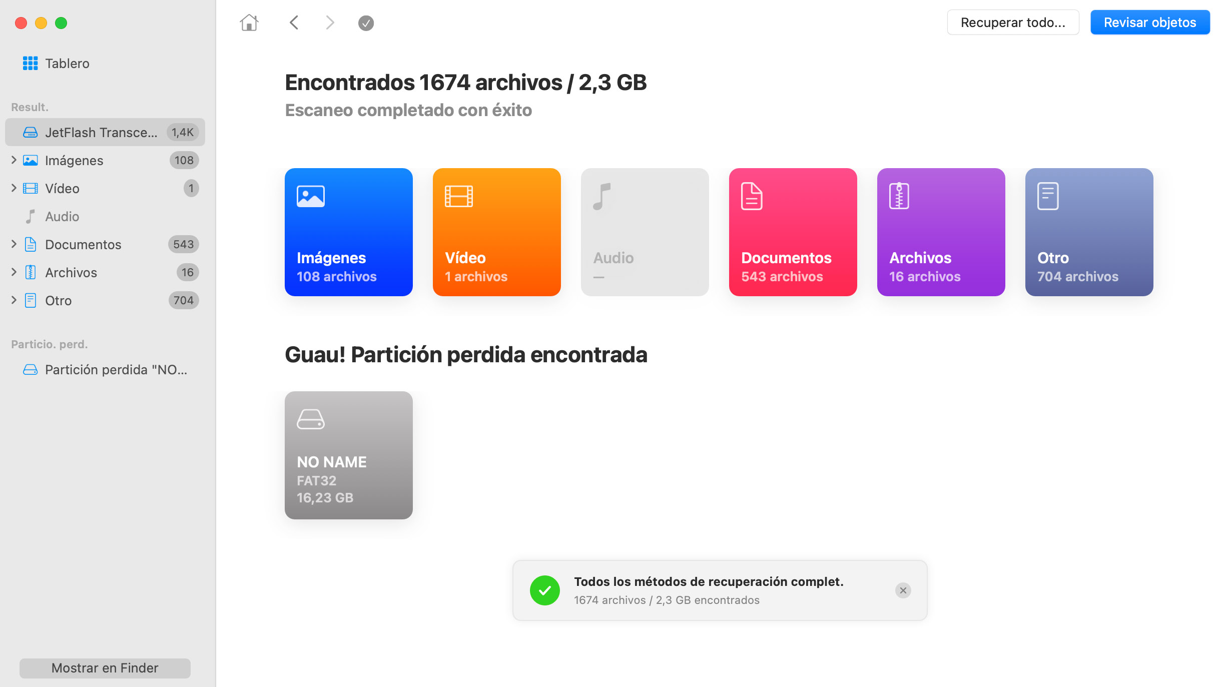 Buscar archivos perdidos