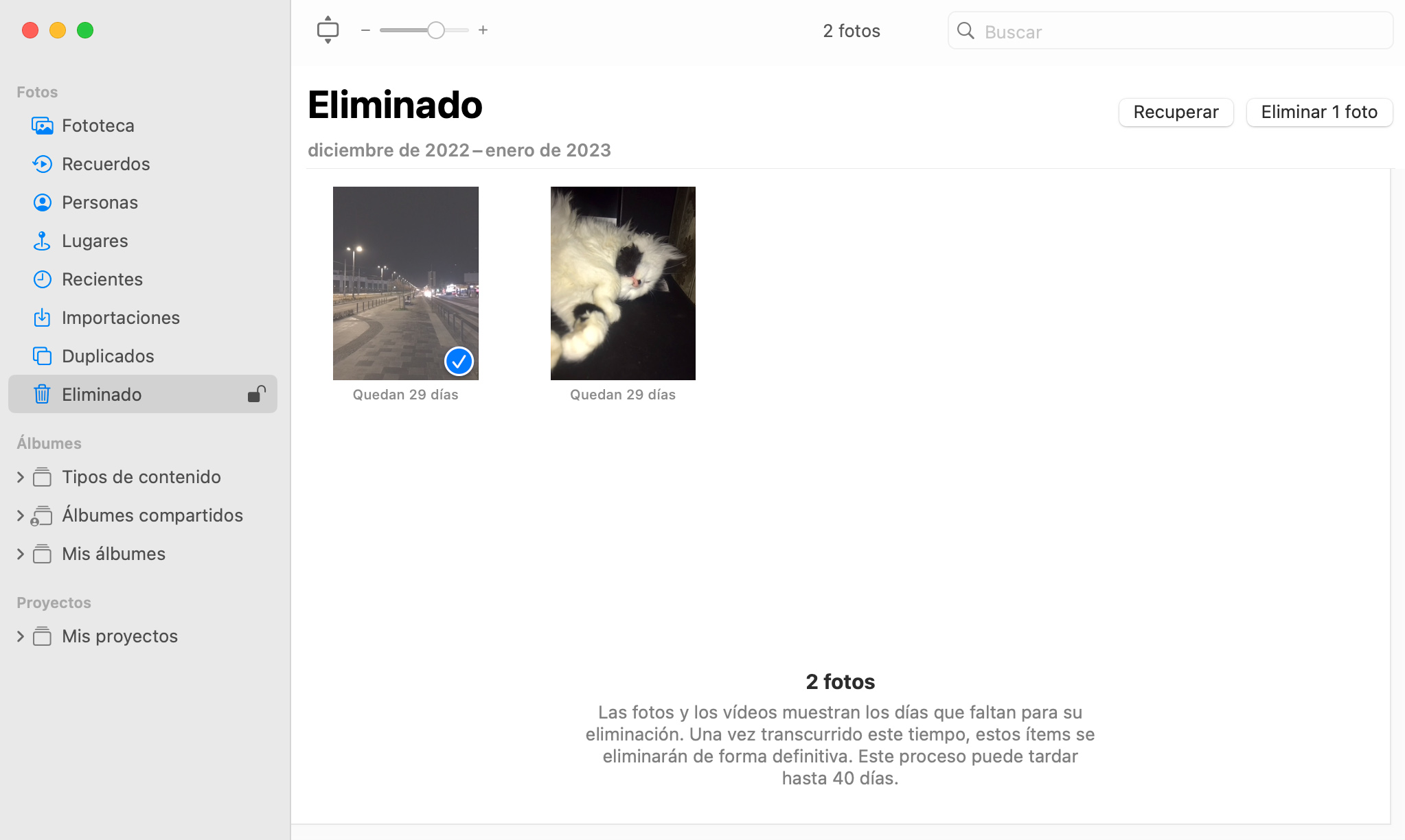 Recuperar imágenes borradas en la App de Fotos para Mac OS X