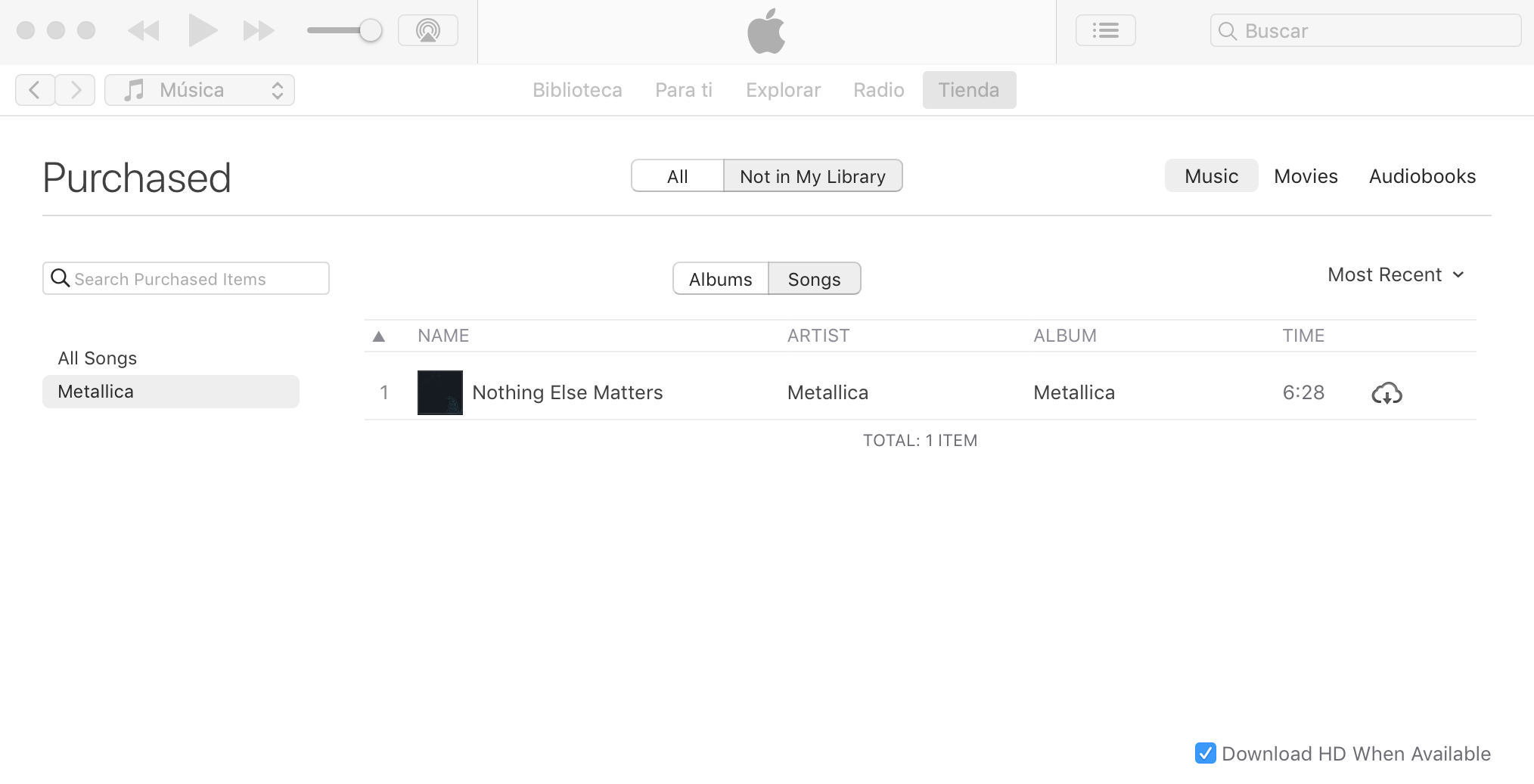 Recuperar música borrada desde iTunes