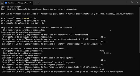 Usar el comando CHKDSK
