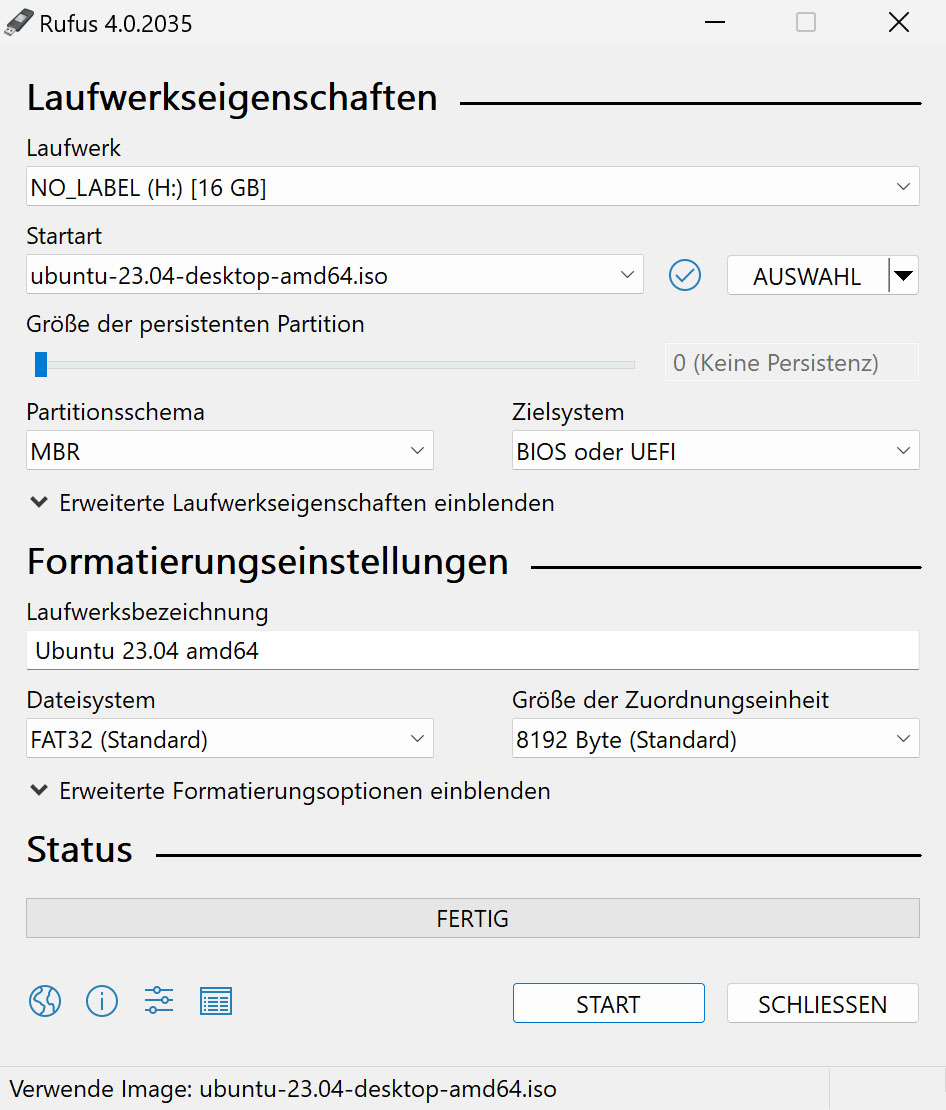 Zugriff auf die Partition unter Linux