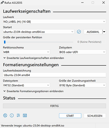 Zugriff auf die Partition von Linux