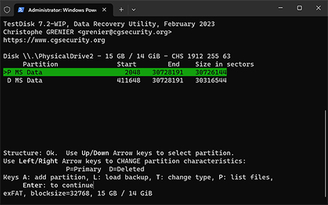Reparieren Sie eine beschädigte Partitionstabelle mit TestDisk Reparieren Sie eine beschädigte Partitionstabelle mit TestDisk
