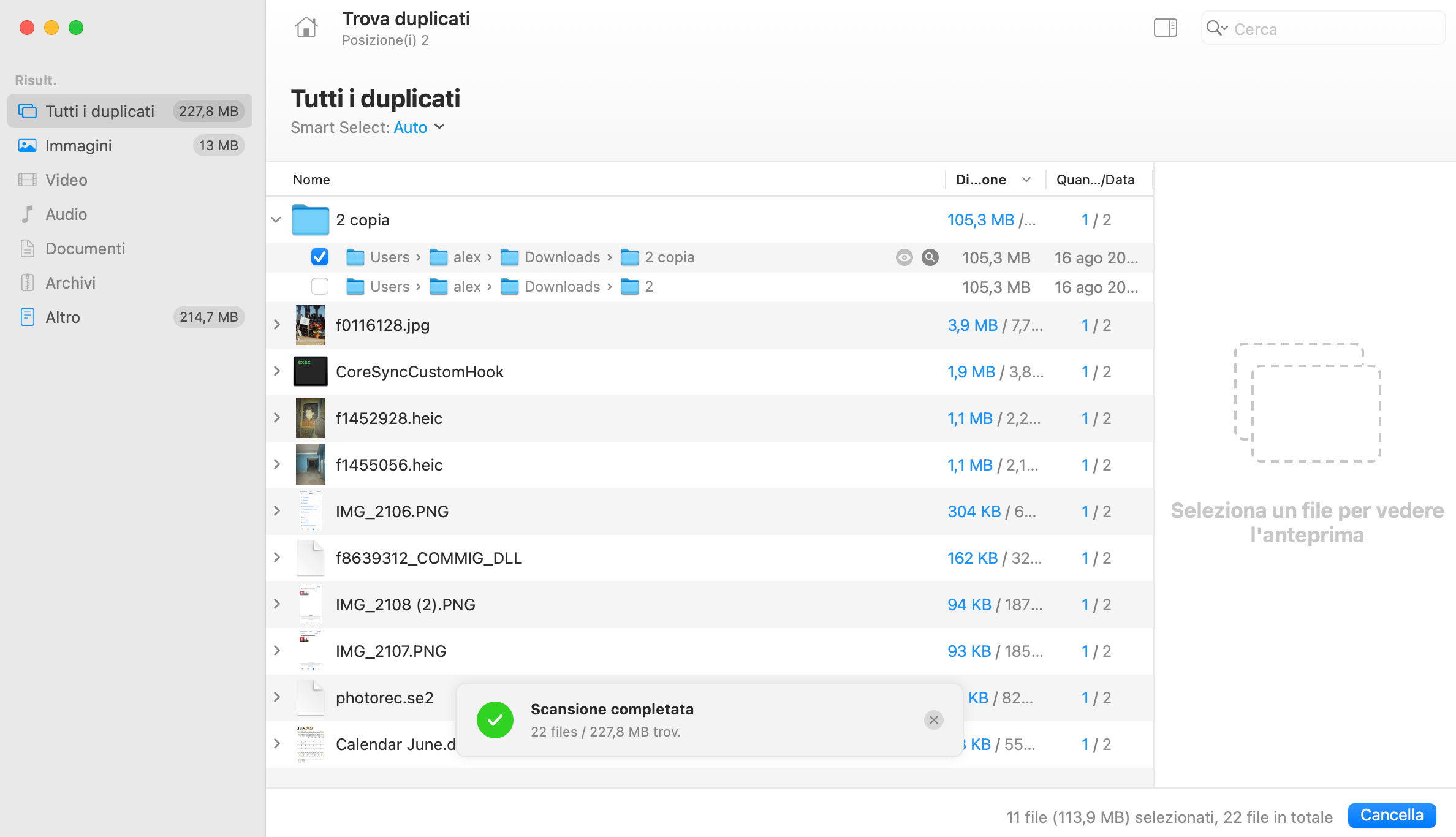 Rimuovere File Duplicati