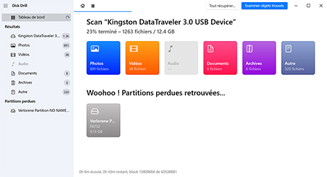 Attendez que votre partition soit trouvée