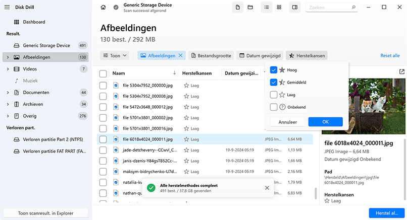 schat herstelkansen met Disk Drill voor Windows