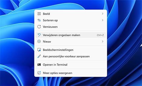 Probeer de toetsencombinatie CTRL + Z