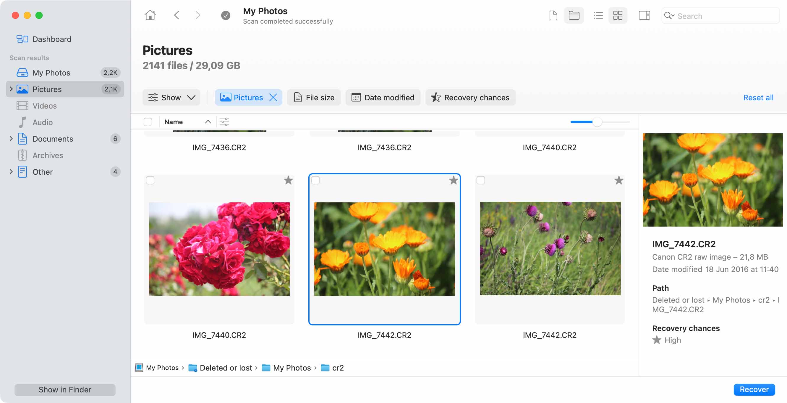 Scan, Review and Recover - Simple Data Recovery for Mac