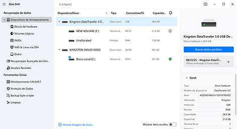 Digitalize seu dispositivo de armazenamento