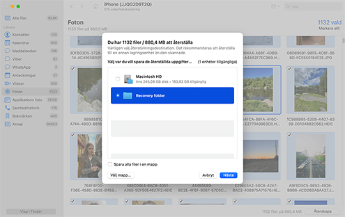 Återskapa dina iPhone-data till en säker plats