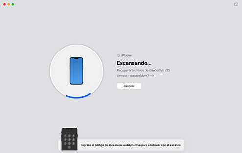 Inicia el escaneo e ingresa tu código de acceso