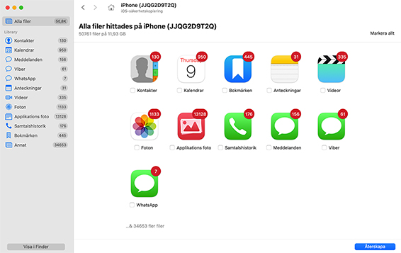 iPhone Data Recovery-programvara för Mac