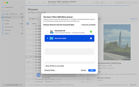 Utfør gjenoppretting med de valgte elementene Utfør gjenoppretting med de valgte elementene
