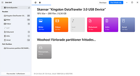 Vänta tills din partition hittas