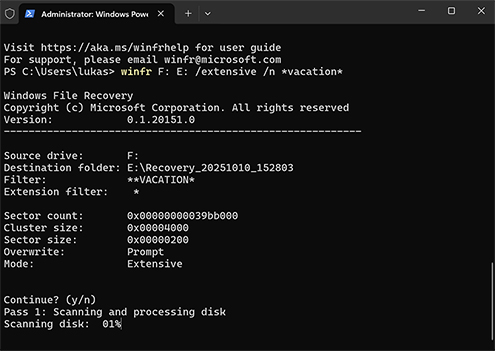 Använd verktyget Windows File Recovery för att återställa dina filer Använd verktyget Windows File Recovery för att återställa dina filer