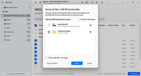 Återställ den raderade hårddiskdatan