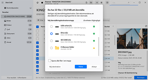 Återställ borttagna filer från Papperskorgen Återställ borttagna filer från Papperskorgen