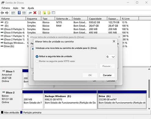 Atribuir uma Nova Letra de Unidade
