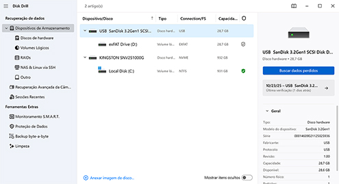 Escolha a fonte de dados e o método de recuperação