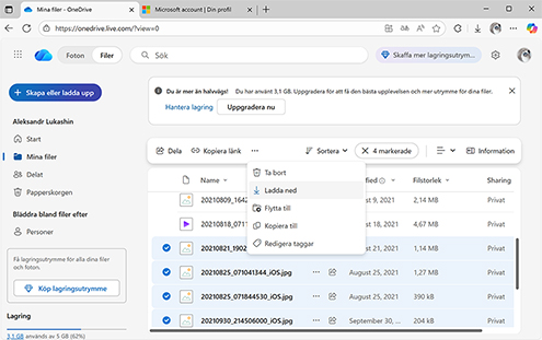 Hämta borttagna filer från en molnbackup Hämta borttagna filer från en molnbackup