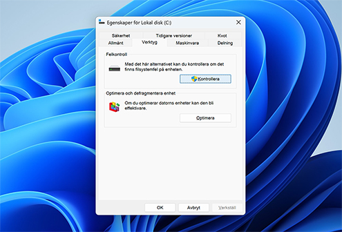 Kontrollera din disk från Windows Utforskaren