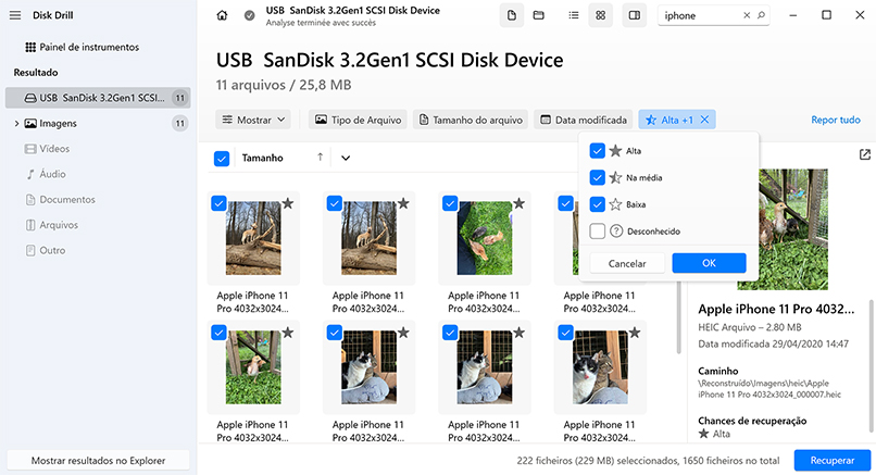 O software de recuperação de arquivos funcionará para o seu caso?