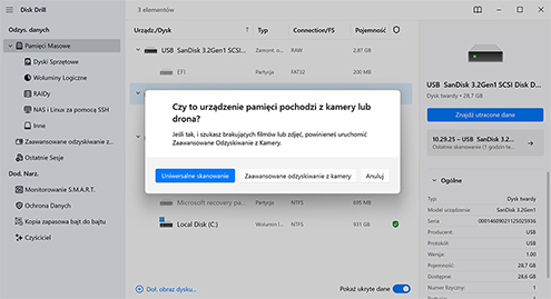 Rozpocznij skanowanie w poszukiwaniu utraconych danych