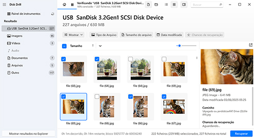 Selecione os arquivos para recuperar