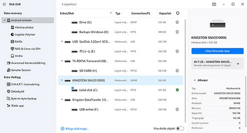 Starta Disk Drill och analysera lagringsenheten Starta Disk Drill och analysera lagringsenheten