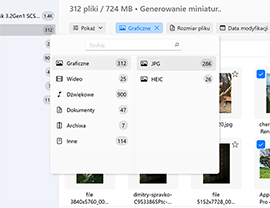 Użyj filtrów, aby szybciej wyszukiwać / wybierz określony typ pliku