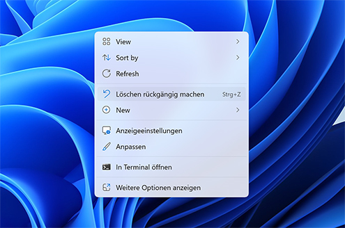 Versuche die Tastenkombination STRG + Z