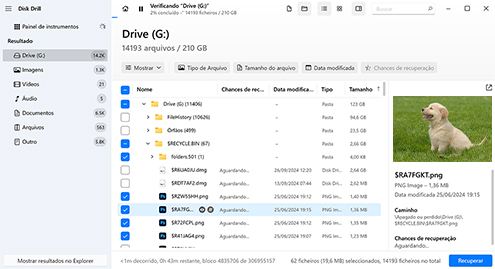 Visualizar os arquivos encontrados