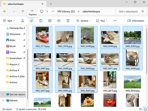 Återställ från en manuell säkerhetskopia