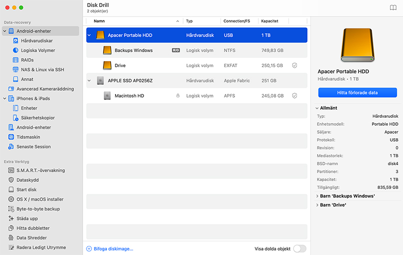 Hur du återställer data från Mac-hårddisk