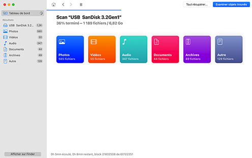 Attendez que Disk Drill analyse votre lecteur