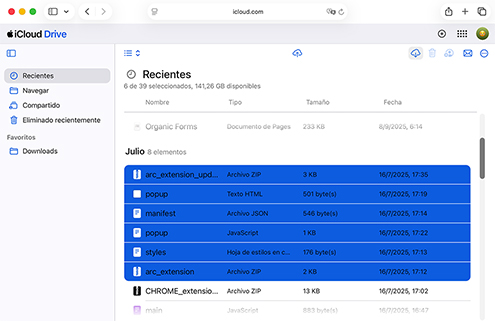 Descarga tus archivos eliminados de iCloud