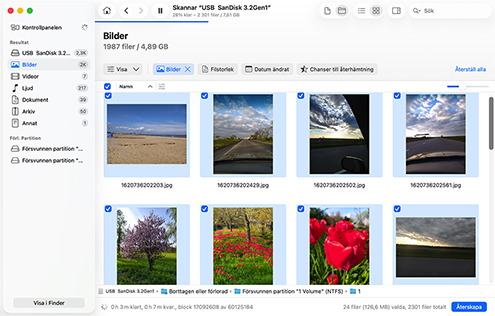 Granska och återställ hittad data