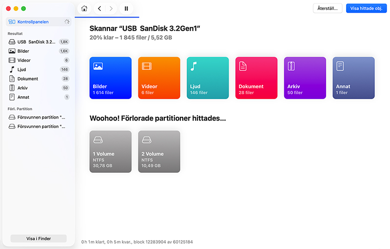 Hur man återställer en raderad eller förlorad partition på Mac