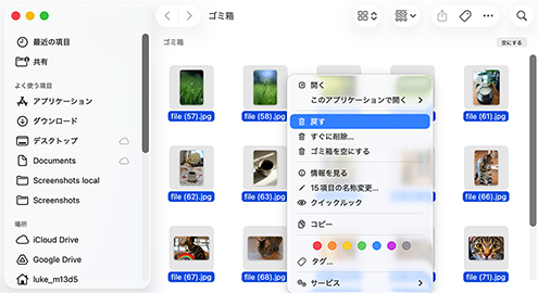 Macでゴミ箱から削除されたファイルを復元する