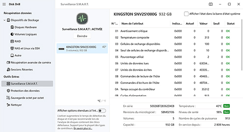 Lire les données S.M.A.R.T. pour détecter les disques défectueux