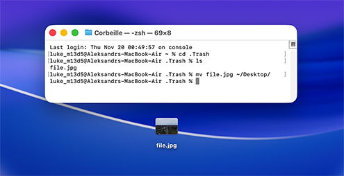 Récupérer des fichiers supprimés sur Mac avec le Terminal