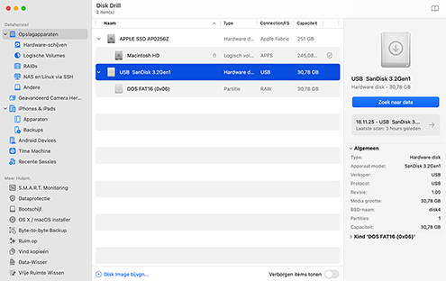 Selecteer het station dat gescand moet worden