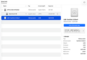 Välj den disk där partitionen förlorades