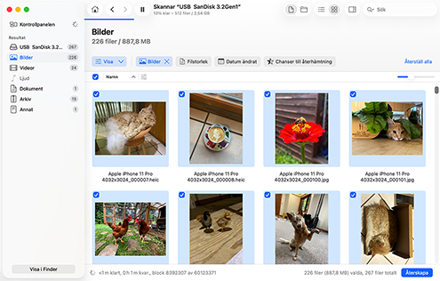 Välj dina borttagna filer