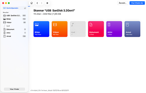 Vänta tills Disk Drill har skannat din enhet