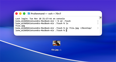 Verwijderde bestanden op Mac herstellen met Terminal